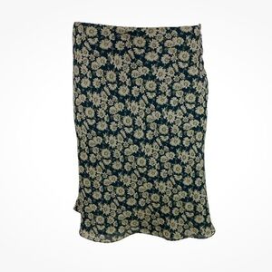 Vintage Express 90's Sz 8 Daisy Print Slip Layered Side Buttoned Hippie Skirt